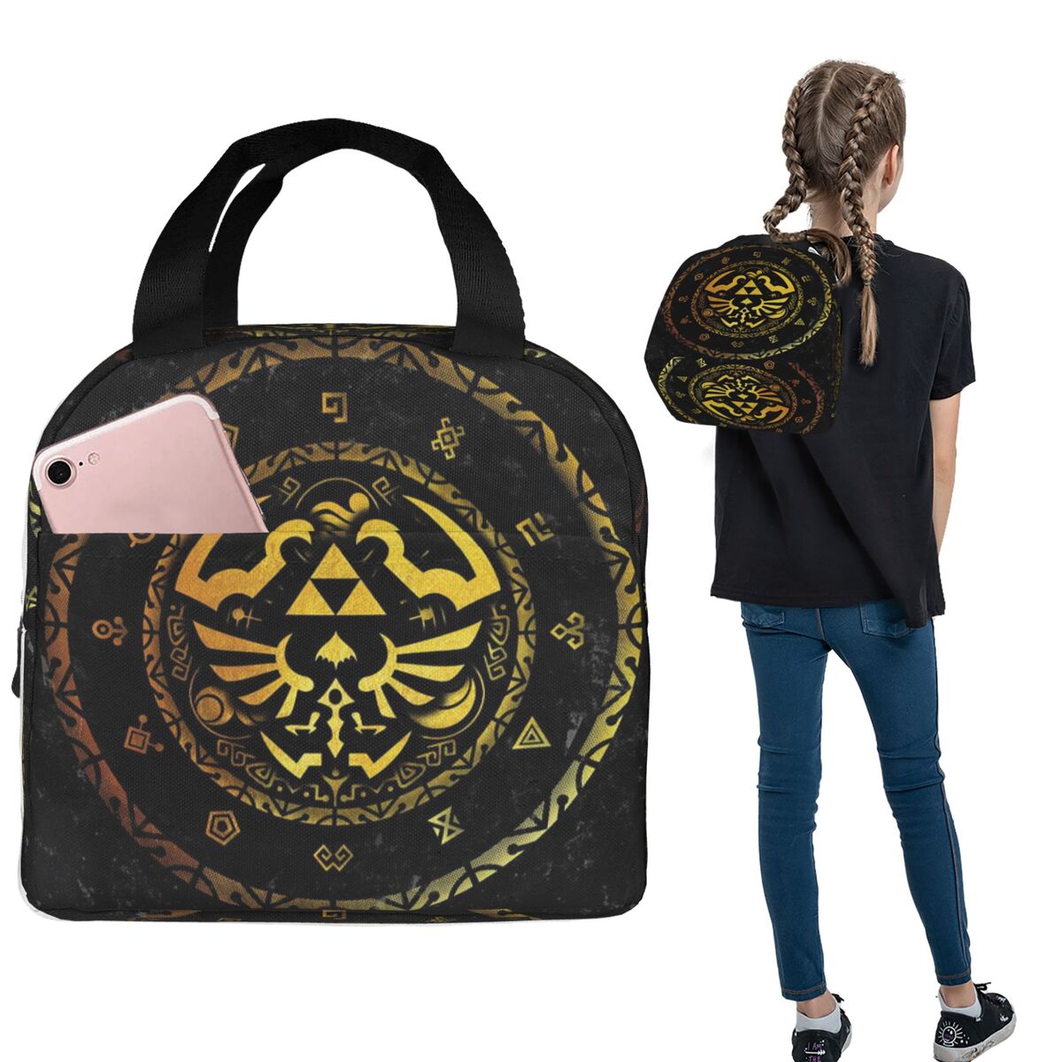 Tote Bag Sublimation - حقيبة غداء معزولة بشعار زيلدا للنساء