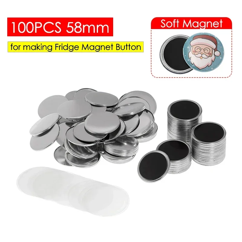 Button Badge Blank - 50/100 قطعة 25-75 مللي متر المغناطيس