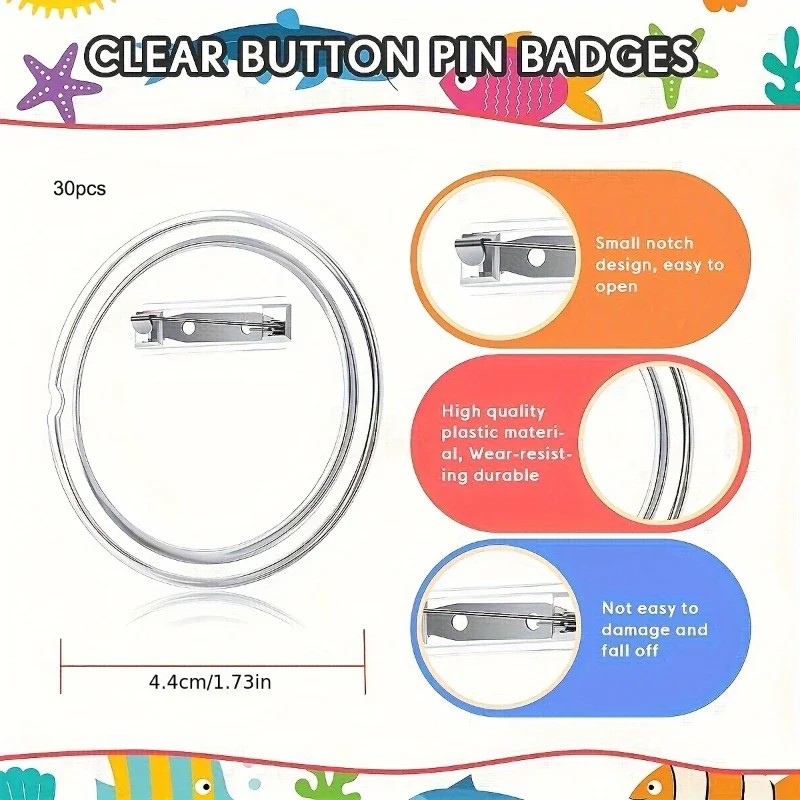 30 قطعة من الأكريليك الخام لصن - مراجعة Button Badge Blank وسعره