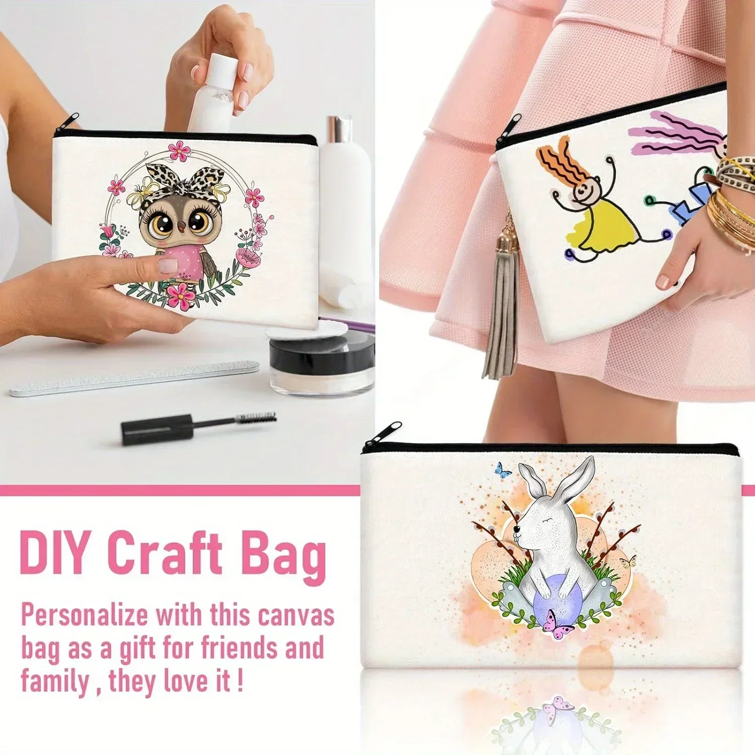 20 قطعة من أكياس المكياج الفار - مراجعة Tote Bag Sublimation وسعره