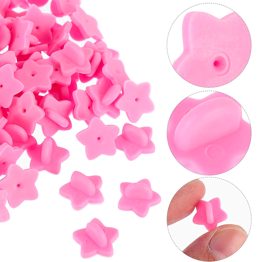 50 قطعة دبوس مطاطي ظهورهم ستار - مراجعة Button Badge Blank وسعره