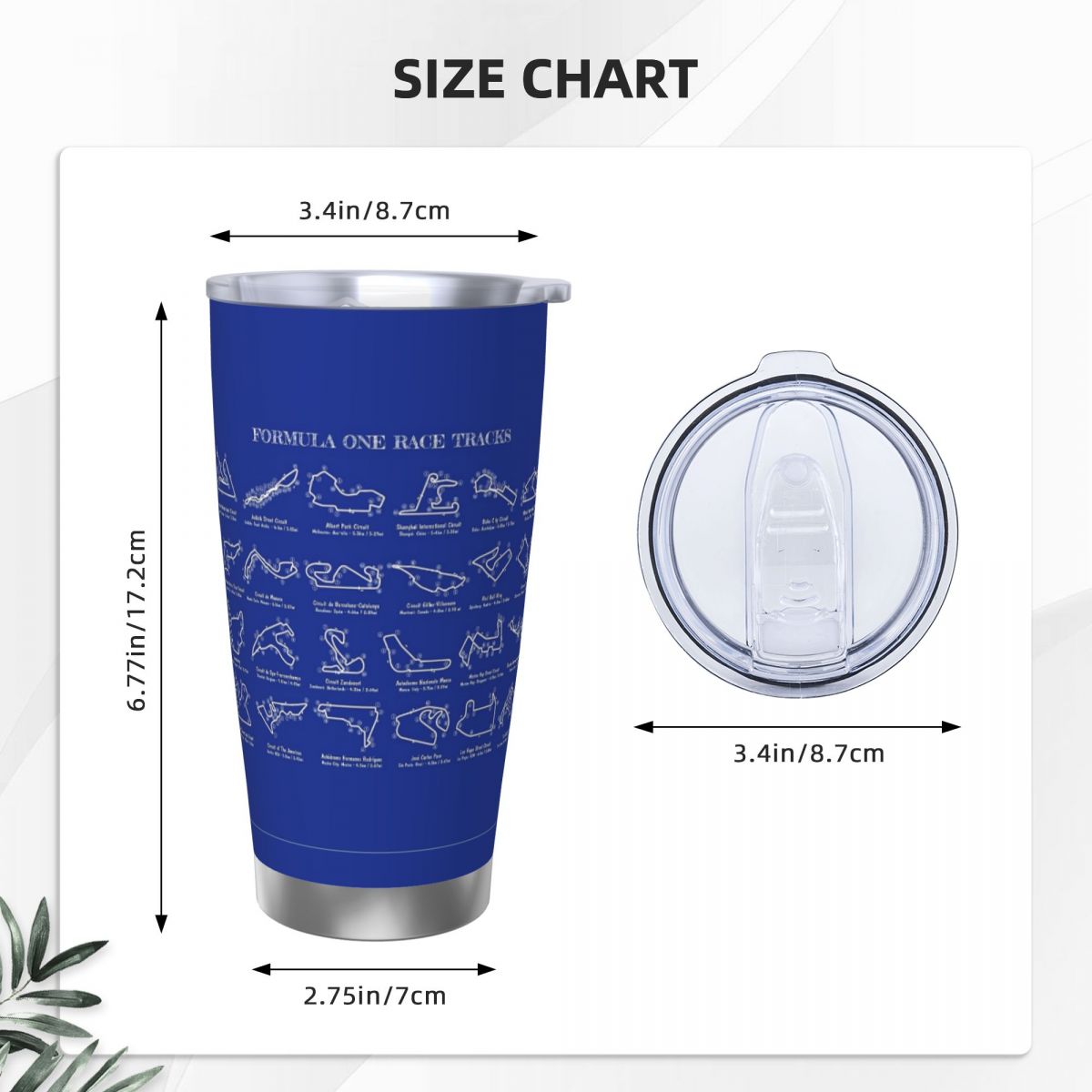 مسارات سباق F1 (استنسل أبيض -  - مراجعة Tumbler 20Oz White وسعره